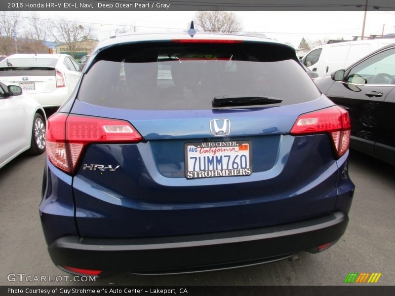 Deep Ocean Pearl / Gray 2016 Honda HR-V EX-L Navi