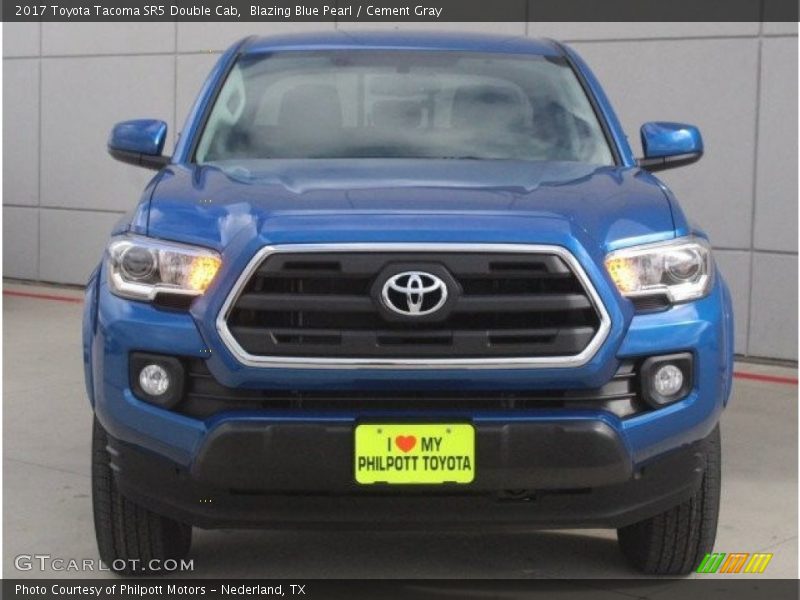 Blazing Blue Pearl / Cement Gray 2017 Toyota Tacoma SR5 Double Cab