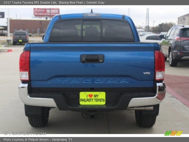 Blazing Blue Pearl / Cement Gray 2017 Toyota Tacoma SR5 Double Cab