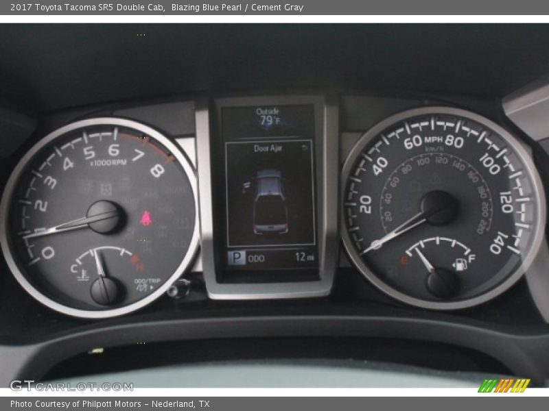 Blazing Blue Pearl / Cement Gray 2017 Toyota Tacoma SR5 Double Cab