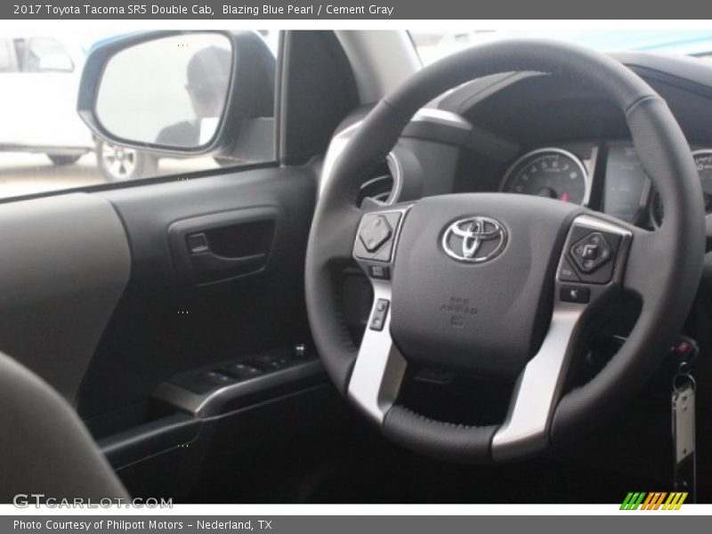 Blazing Blue Pearl / Cement Gray 2017 Toyota Tacoma SR5 Double Cab