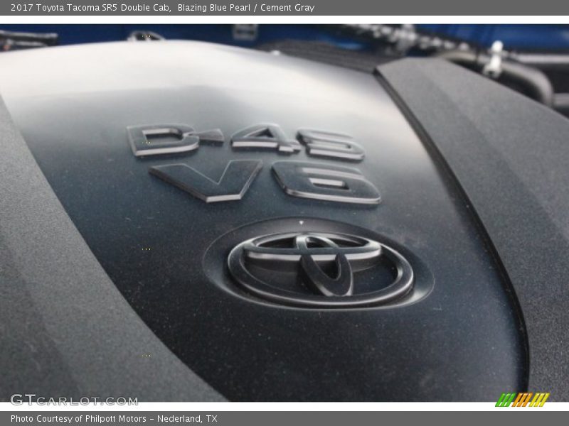 Blazing Blue Pearl / Cement Gray 2017 Toyota Tacoma SR5 Double Cab