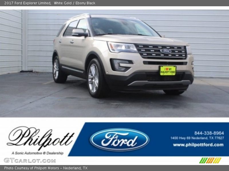 White Gold / Ebony Black 2017 Ford Explorer Limited