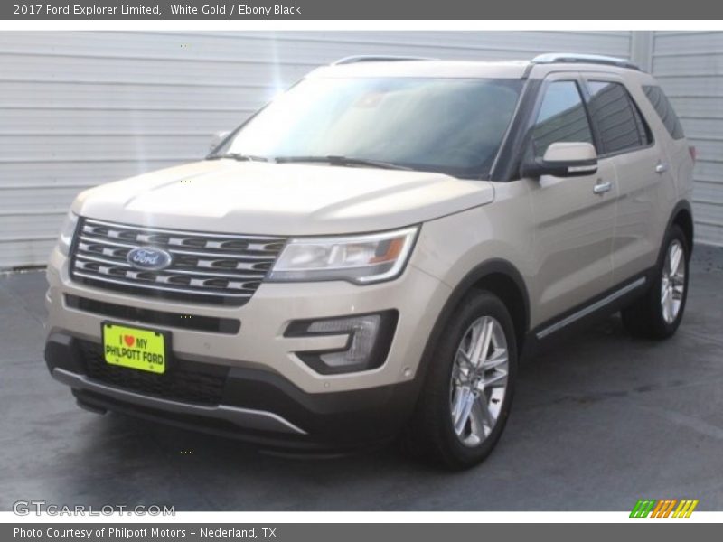 White Gold / Ebony Black 2017 Ford Explorer Limited