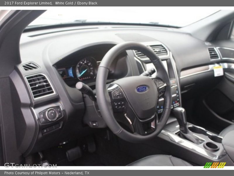 White Gold / Ebony Black 2017 Ford Explorer Limited