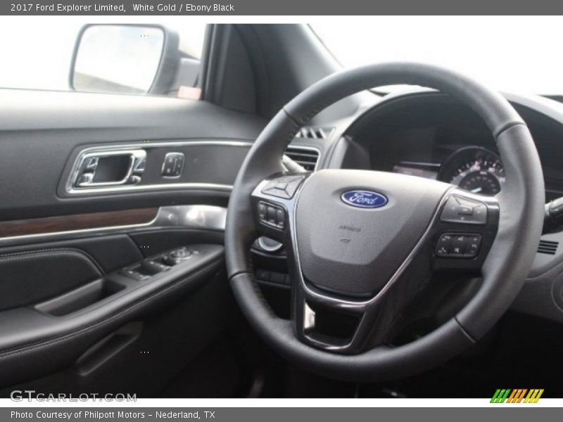 White Gold / Ebony Black 2017 Ford Explorer Limited