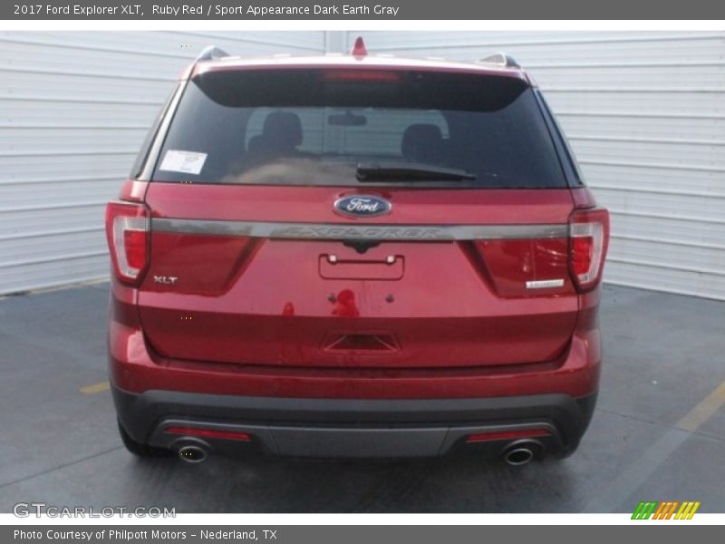 Ruby Red / Sport Appearance Dark Earth Gray 2017 Ford Explorer XLT