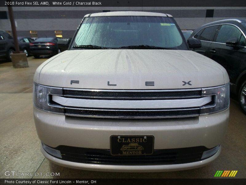 White Gold / Charcoal Black 2018 Ford Flex SEL AWD