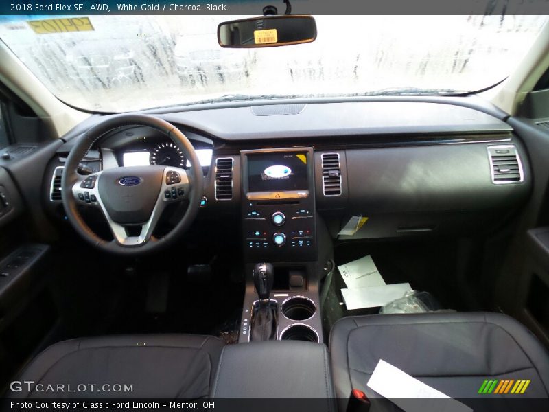 White Gold / Charcoal Black 2018 Ford Flex SEL AWD