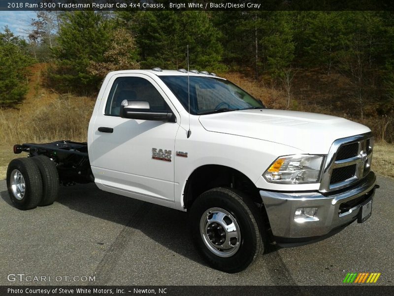 Bright White / Black/Diesel Gray 2018 Ram 3500 Tradesman Regular Cab 4x4 Chassis