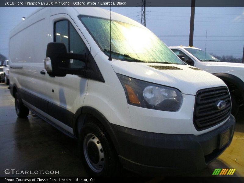 Oxford White / Charcoal Black 2018 Ford Transit Van 350 MR Long