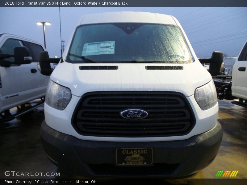 Oxford White / Charcoal Black 2018 Ford Transit Van 350 MR Long