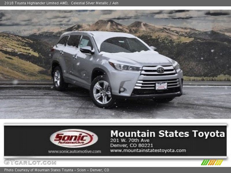 Celestial Silver Metallic / Ash 2018 Toyota Highlander Limited AWD