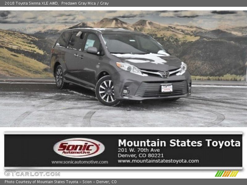 Predawn Gray Mica / Gray 2018 Toyota Sienna XLE AWD