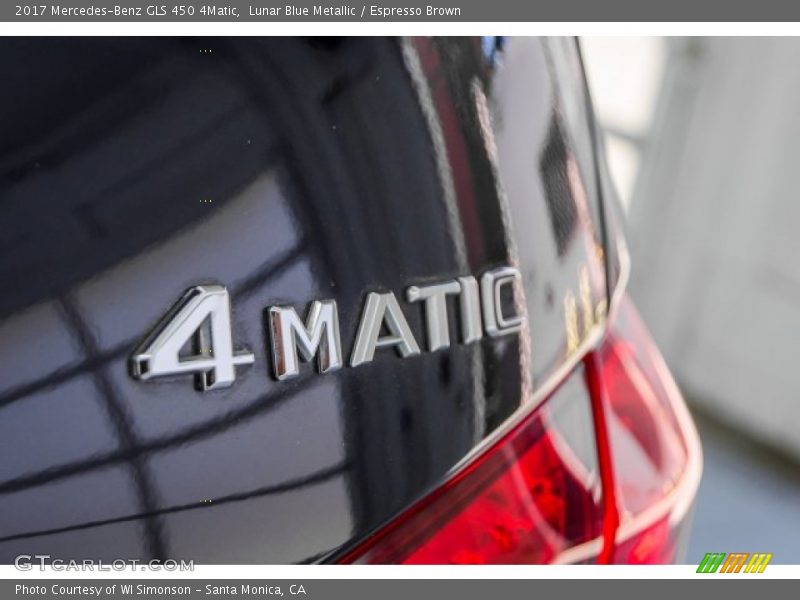 Lunar Blue Metallic / Espresso Brown 2017 Mercedes-Benz GLS 450 4Matic