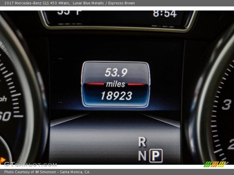 Lunar Blue Metallic / Espresso Brown 2017 Mercedes-Benz GLS 450 4Matic