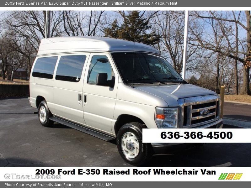 Brilliant Silver Metallic / Medium Flint 2009 Ford E Series Van E350 Super Duty XLT Passenger