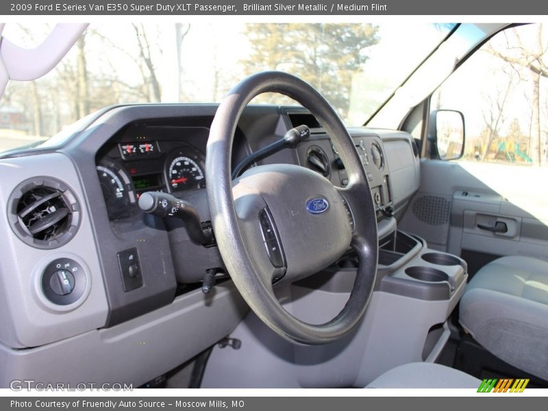 Brilliant Silver Metallic / Medium Flint 2009 Ford E Series Van E350 Super Duty XLT Passenger