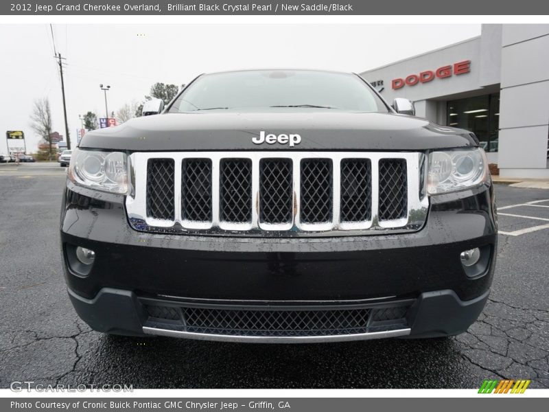 Brilliant Black Crystal Pearl / New Saddle/Black 2012 Jeep Grand Cherokee Overland