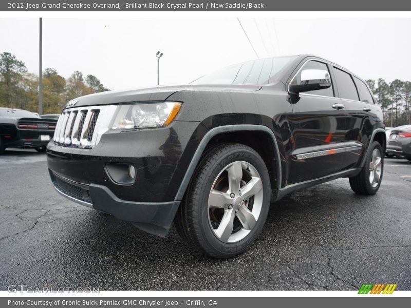Brilliant Black Crystal Pearl / New Saddle/Black 2012 Jeep Grand Cherokee Overland