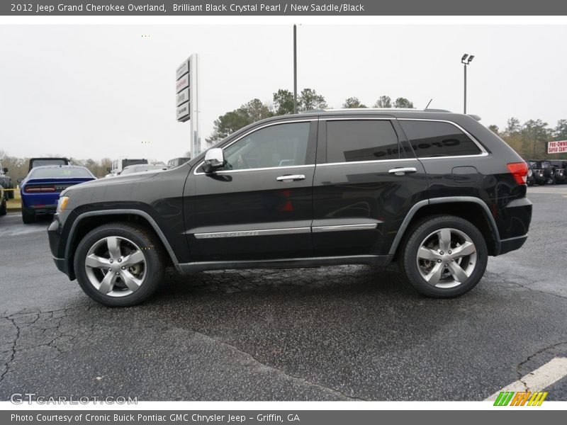 Brilliant Black Crystal Pearl / New Saddle/Black 2012 Jeep Grand Cherokee Overland