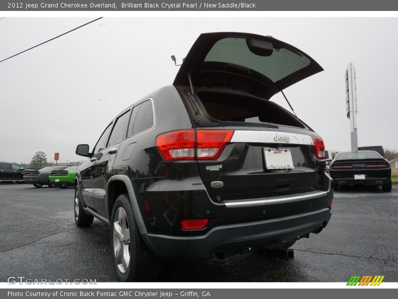 Brilliant Black Crystal Pearl / New Saddle/Black 2012 Jeep Grand Cherokee Overland