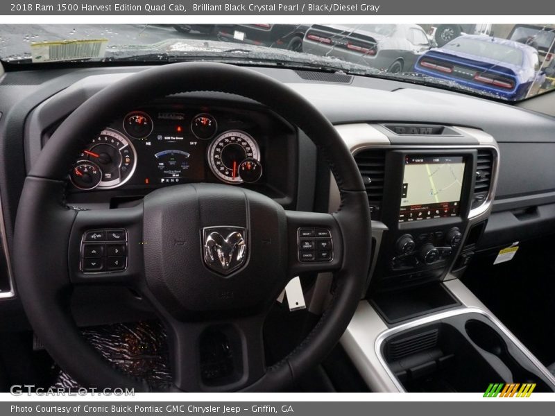 Brilliant Black Crystal Pearl / Black/Diesel Gray 2018 Ram 1500 Harvest Edition Quad Cab