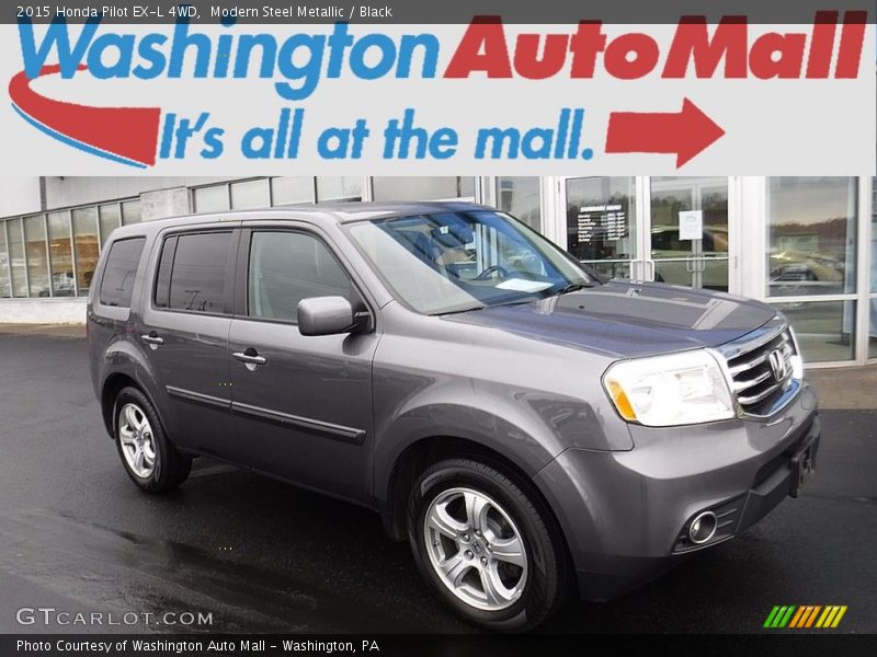 Modern Steel Metallic / Black 2015 Honda Pilot EX-L 4WD