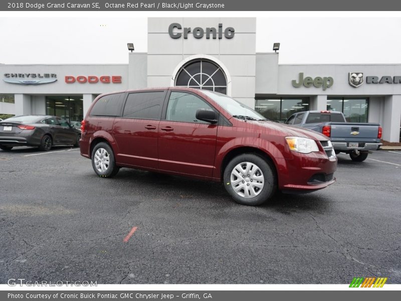 Octane Red Pearl / Black/Light Graystone 2018 Dodge Grand Caravan SE