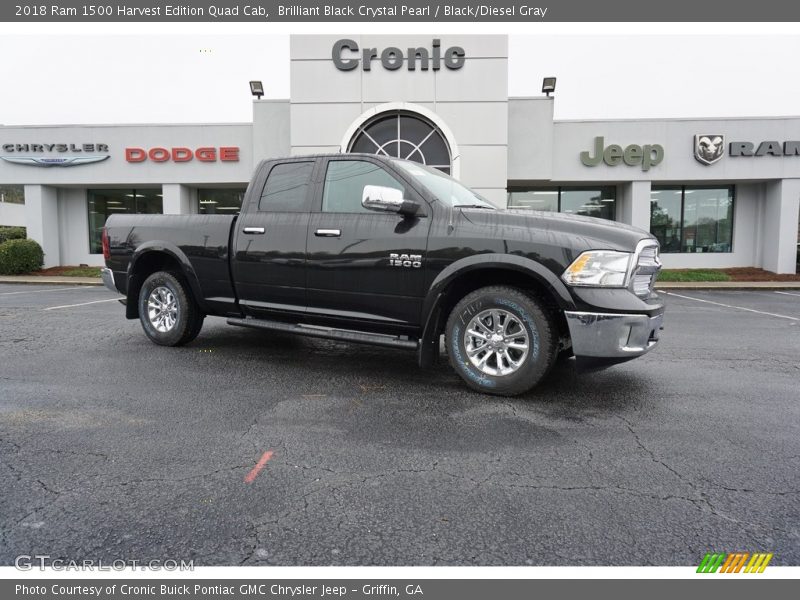 Brilliant Black Crystal Pearl / Black/Diesel Gray 2018 Ram 1500 Harvest Edition Quad Cab