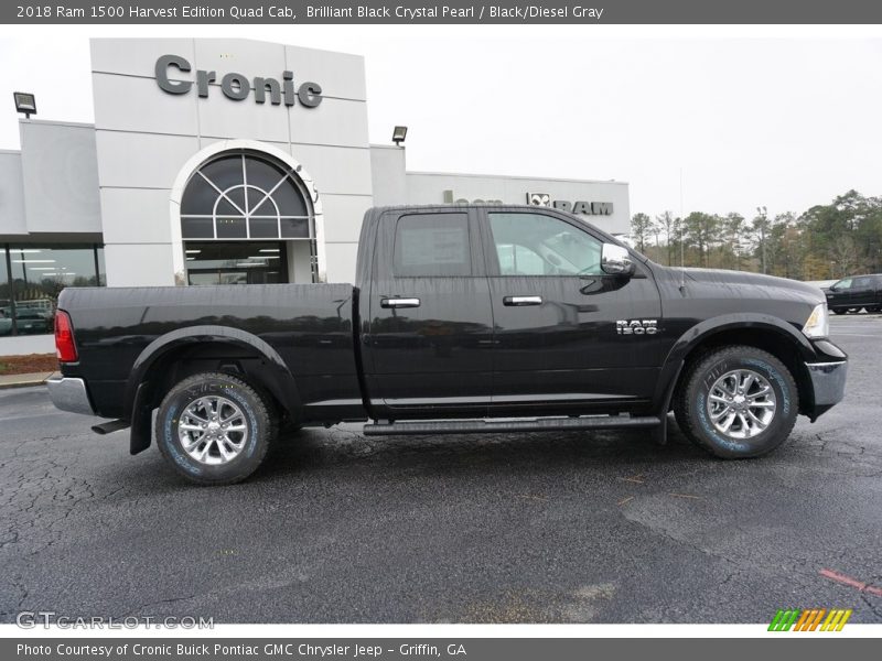 Brilliant Black Crystal Pearl / Black/Diesel Gray 2018 Ram 1500 Harvest Edition Quad Cab