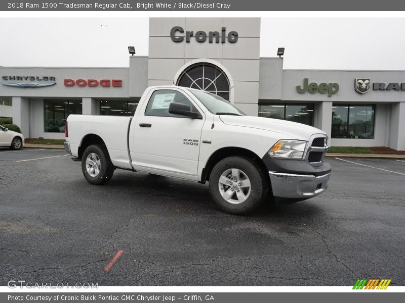 Bright White / Black/Diesel Gray 2018 Ram 1500 Tradesman Regular Cab