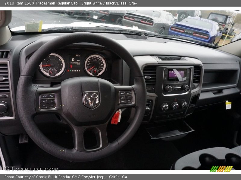 Bright White / Black/Diesel Gray 2018 Ram 1500 Tradesman Regular Cab