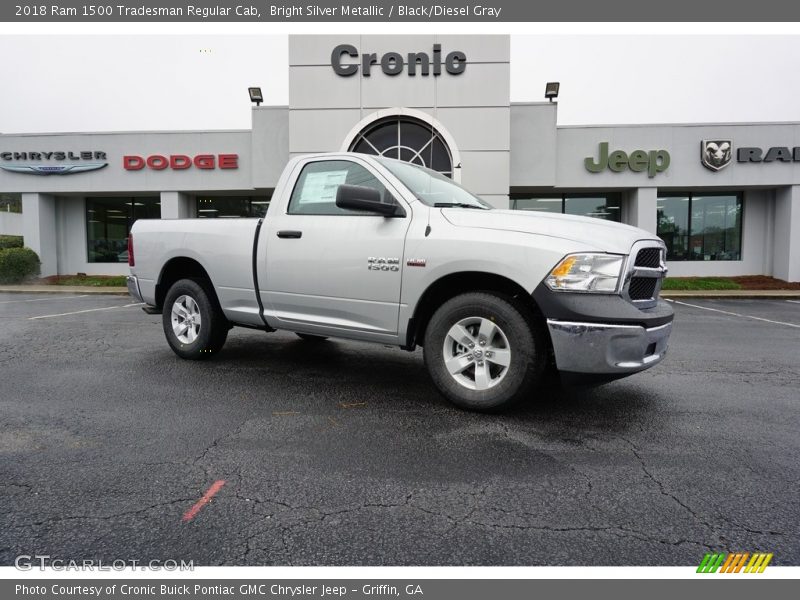 Bright Silver Metallic / Black/Diesel Gray 2018 Ram 1500 Tradesman Regular Cab
