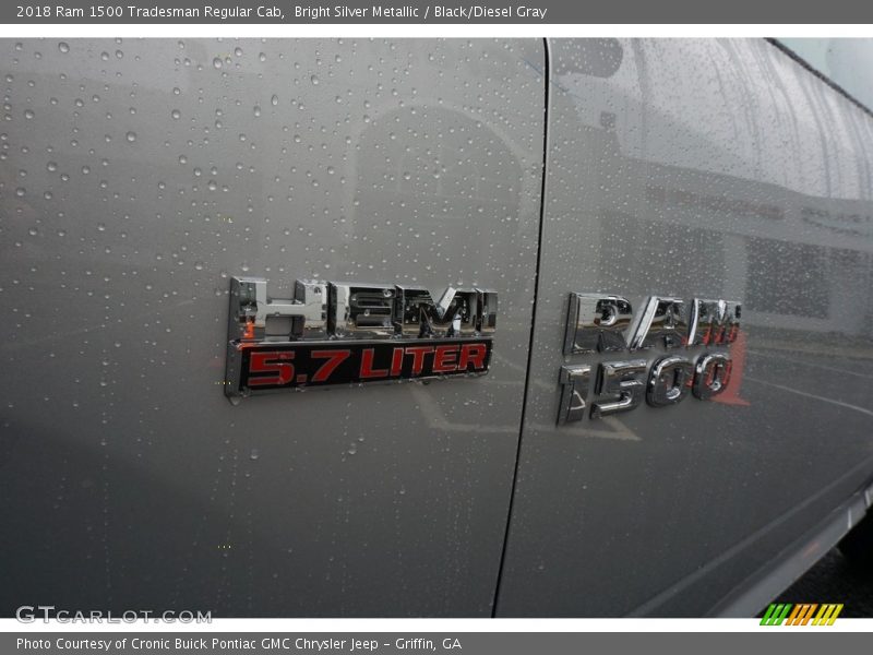 Bright Silver Metallic / Black/Diesel Gray 2018 Ram 1500 Tradesman Regular Cab