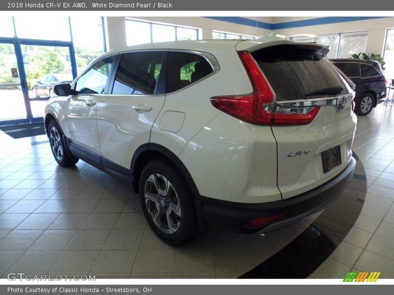 White Diamond Pearl / Black 2018 Honda CR-V EX AWD