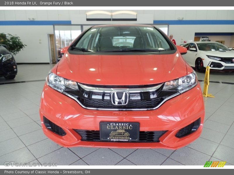 Orange Fury / Black 2018 Honda Fit LX