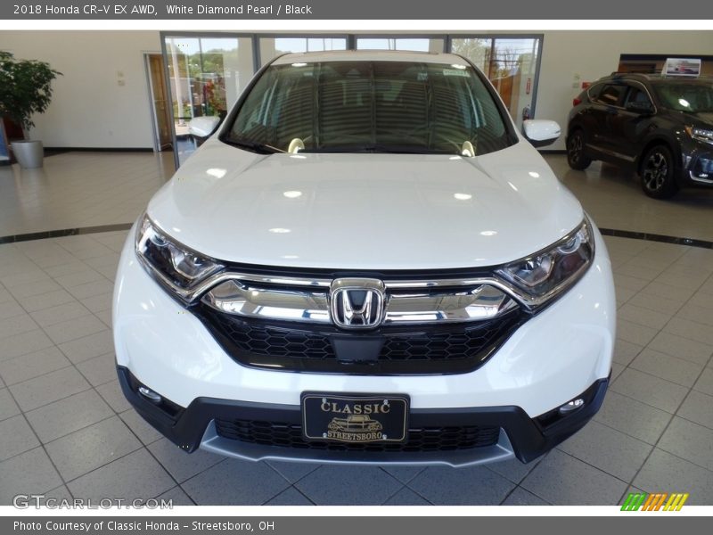 White Diamond Pearl / Black 2018 Honda CR-V EX AWD