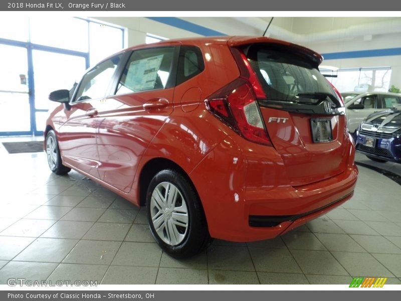 Orange Fury / Black 2018 Honda Fit LX