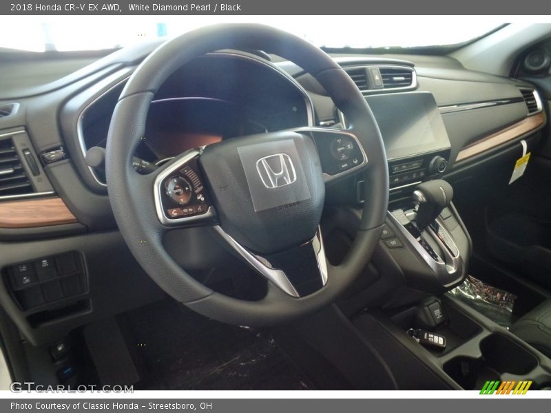 White Diamond Pearl / Black 2018 Honda CR-V EX AWD