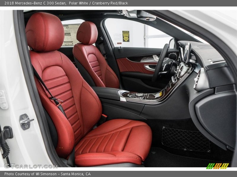 Polar White / Cranberry Red/Black 2018 Mercedes-Benz C 300 Sedan