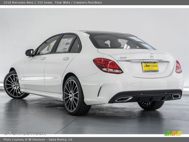 Polar White / Cranberry Red/Black 2018 Mercedes-Benz C 300 Sedan