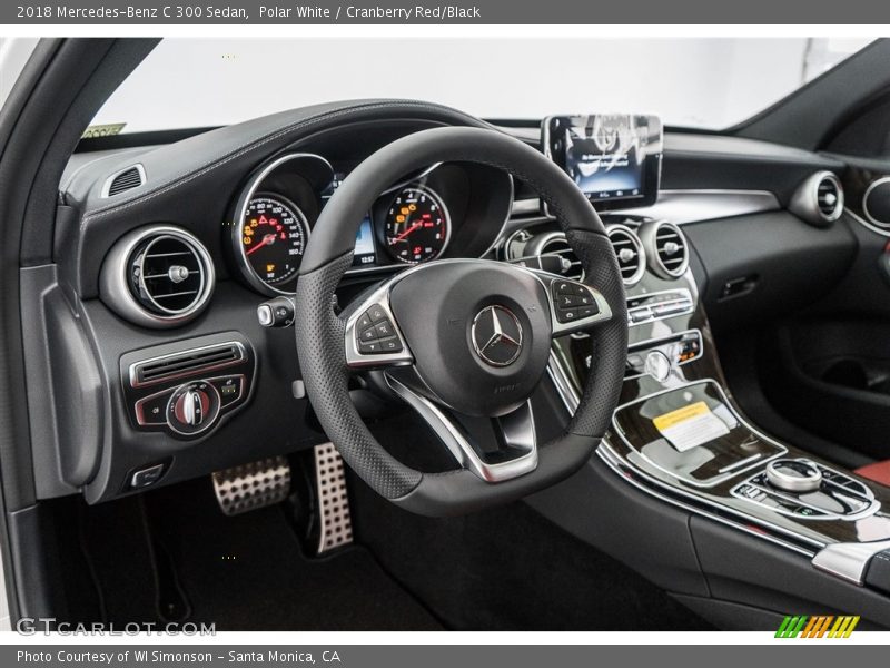 Polar White / Cranberry Red/Black 2018 Mercedes-Benz C 300 Sedan
