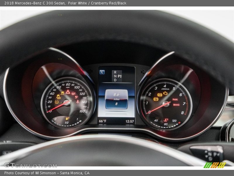 Polar White / Cranberry Red/Black 2018 Mercedes-Benz C 300 Sedan