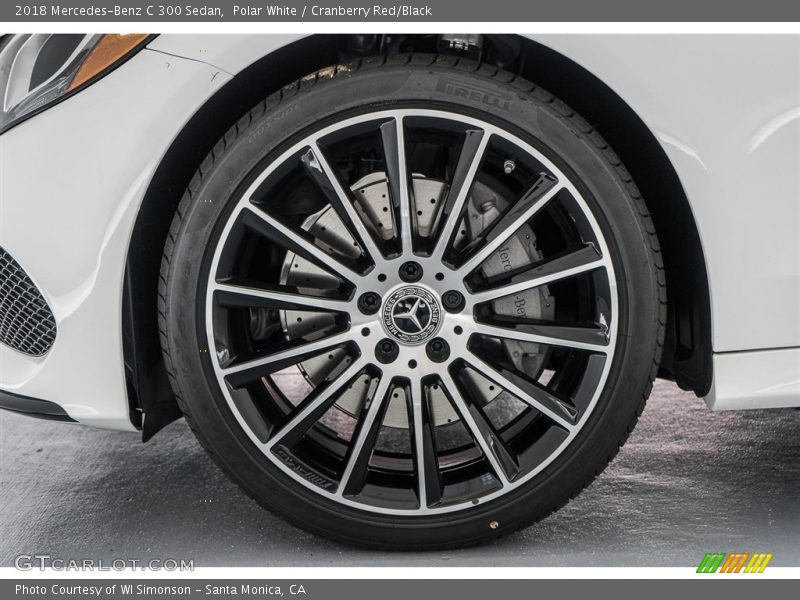 Polar White / Cranberry Red/Black 2018 Mercedes-Benz C 300 Sedan