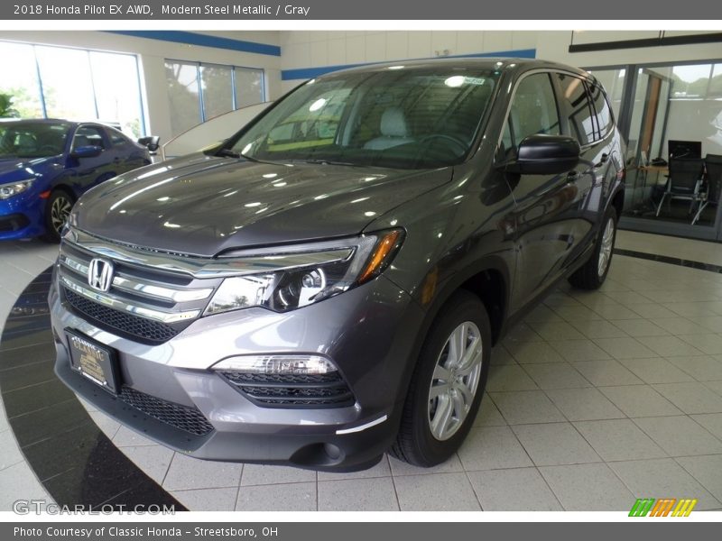 Modern Steel Metallic / Gray 2018 Honda Pilot EX AWD