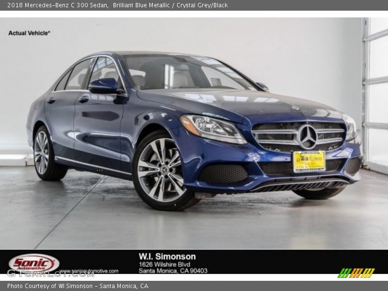 Brilliant Blue Metallic / Crystal Grey/Black 2018 Mercedes-Benz C 300 Sedan