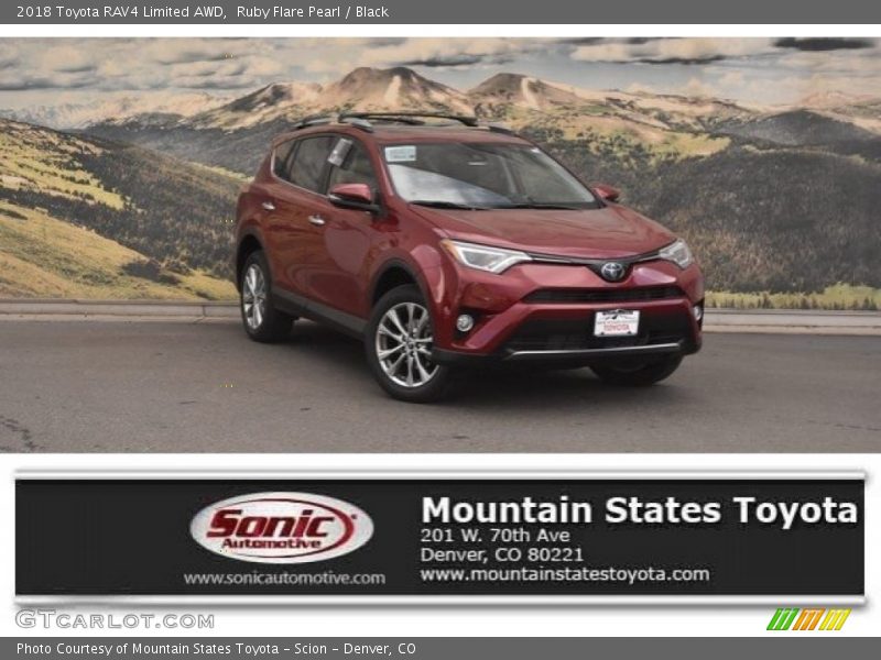 Ruby Flare Pearl / Black 2018 Toyota RAV4 Limited AWD