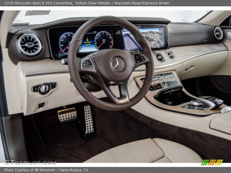 Iridium Silver Metallic / Macchiato Beige/Espresso Brown 2018 Mercedes-Benz E 400 Convertible