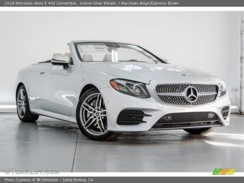 Iridium Silver Metallic / Macchiato Beige/Espresso Brown 2018 Mercedes-Benz E 400 Convertible